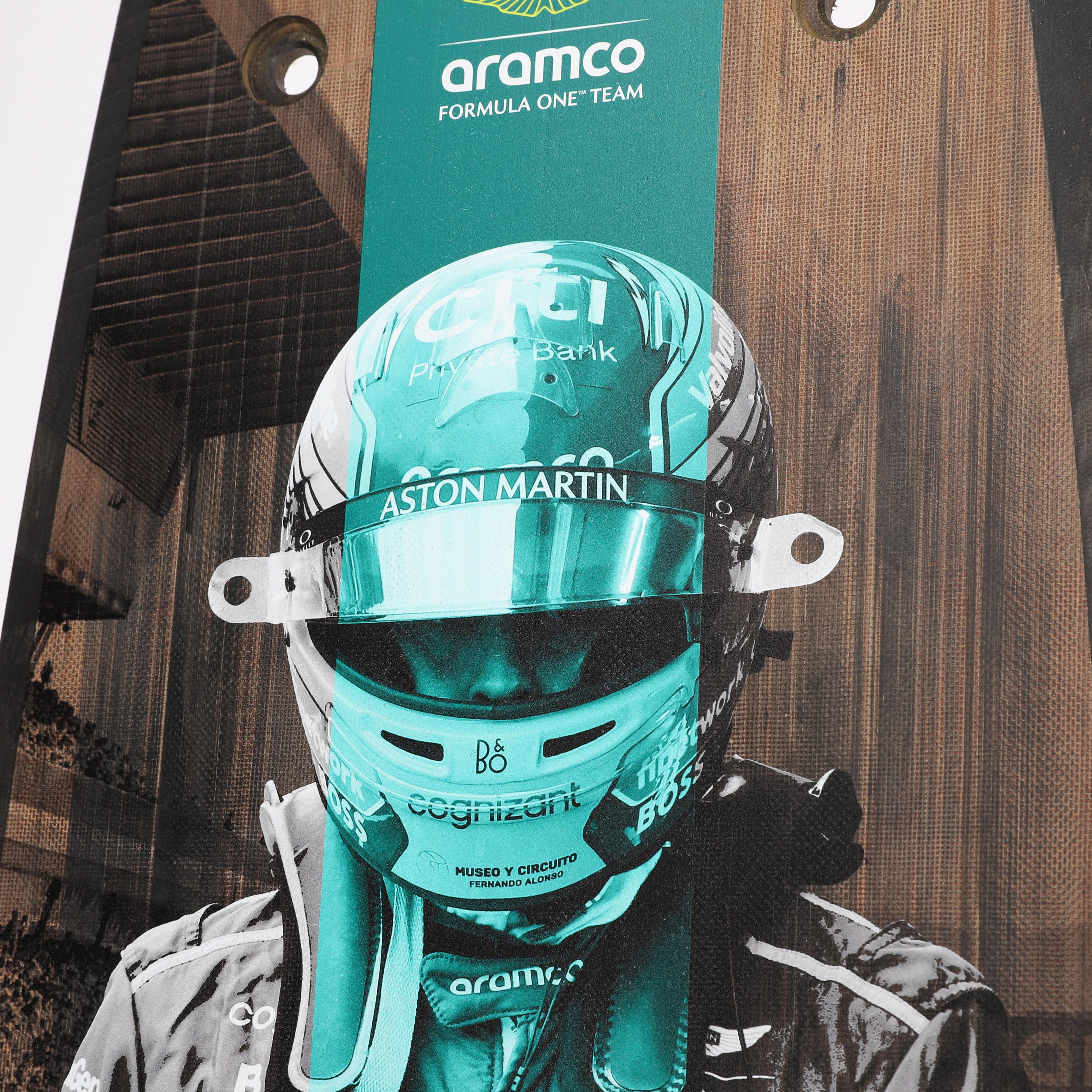 Fernando Alonso 2024 Aston Martin Aramco F1® Team Skid Block Plank Wall Art - Image 4