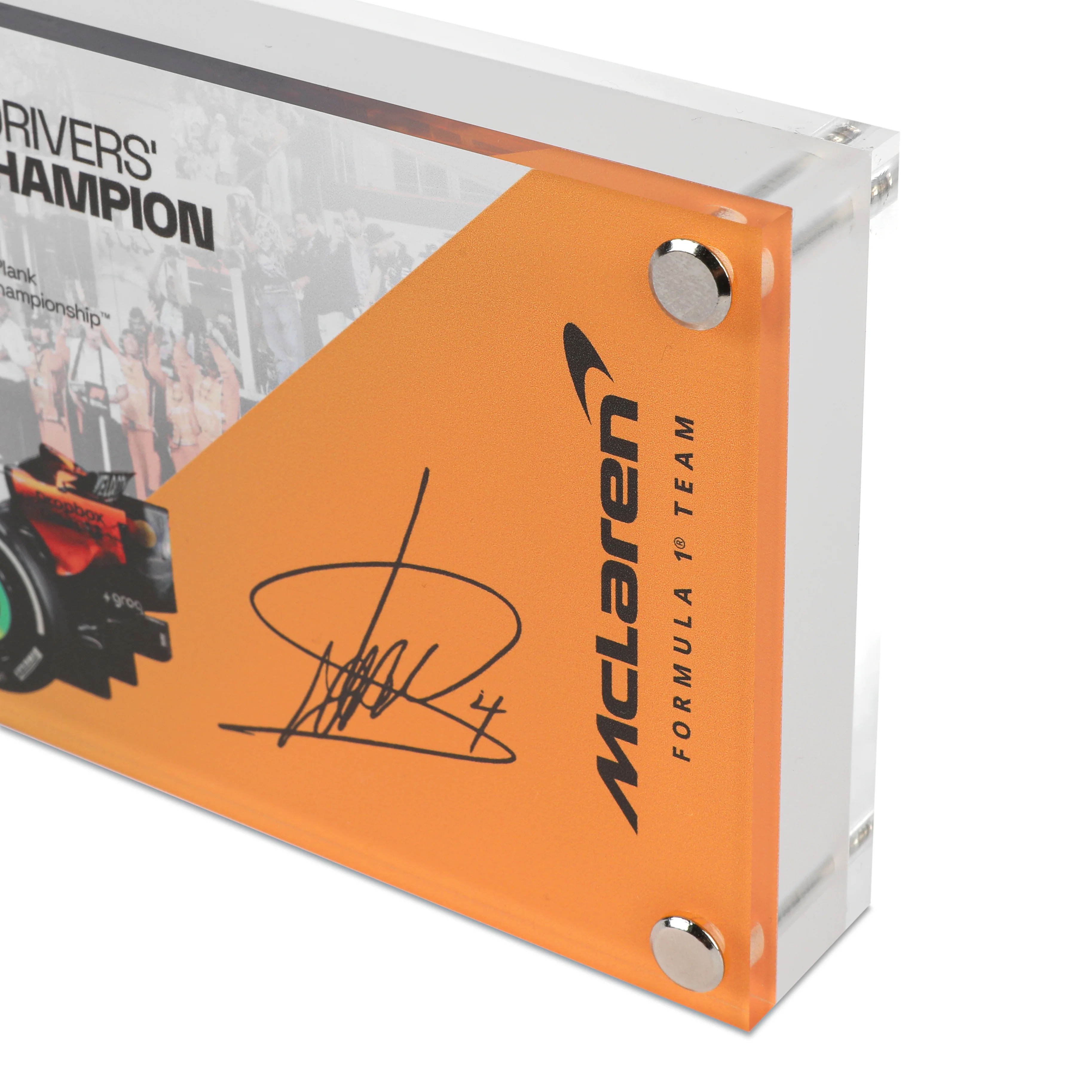 Lando Norris 2025 Grand Prix Used McLaren Skid Plank Piece in Acrylic - Championship Edition - Image 4
