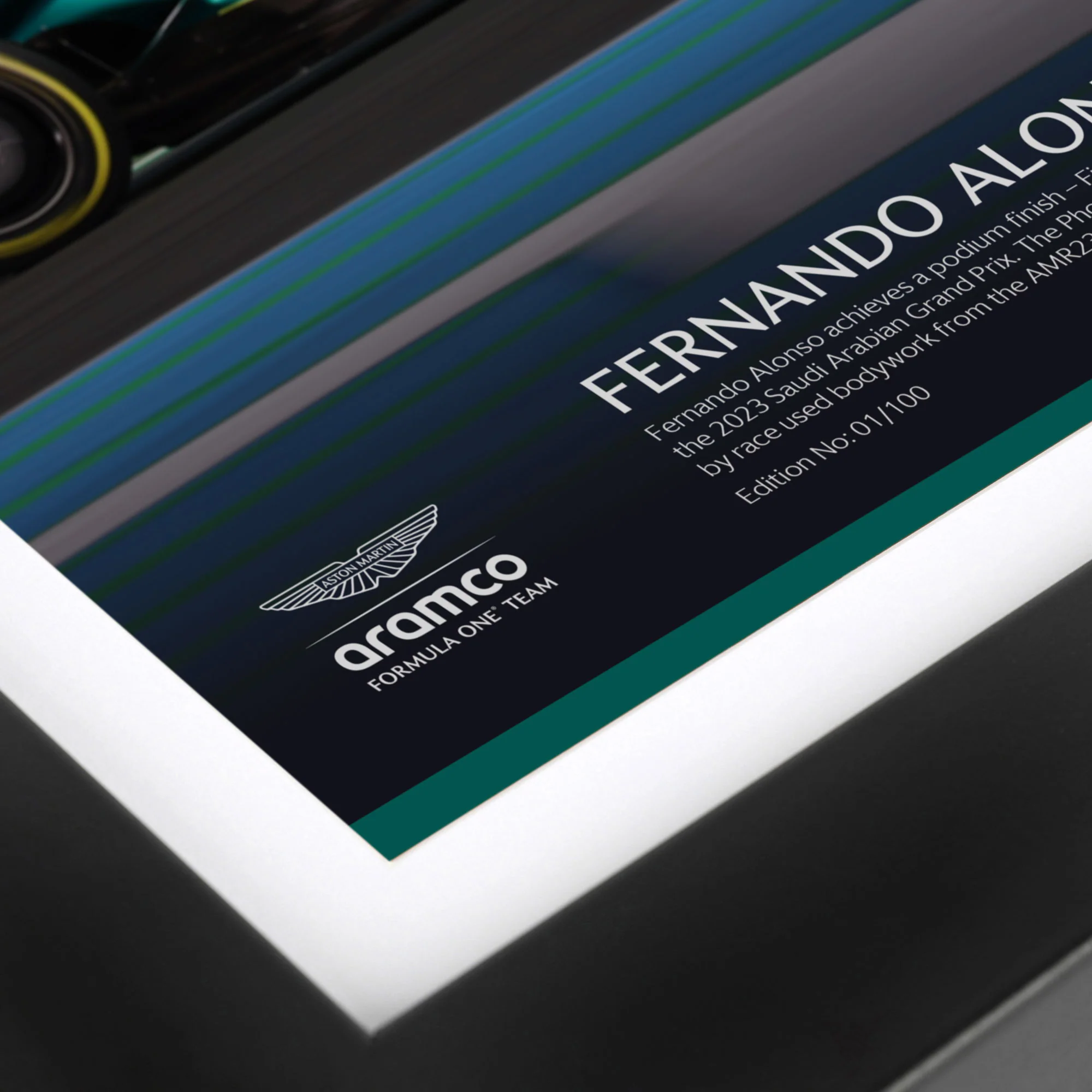 Limited Edition Fernando Alonso 2023 '100th Podium' Bodywork & Photo - Saudi Arabian GP - Image 4