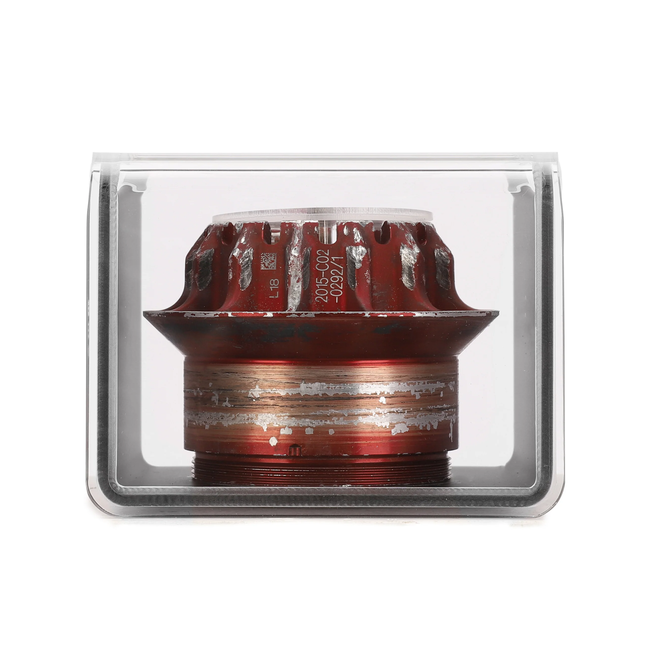 Mercedes AMG Petronas 2015 Grand Prix Used Red Wheel Nut in Display Case - Image 3