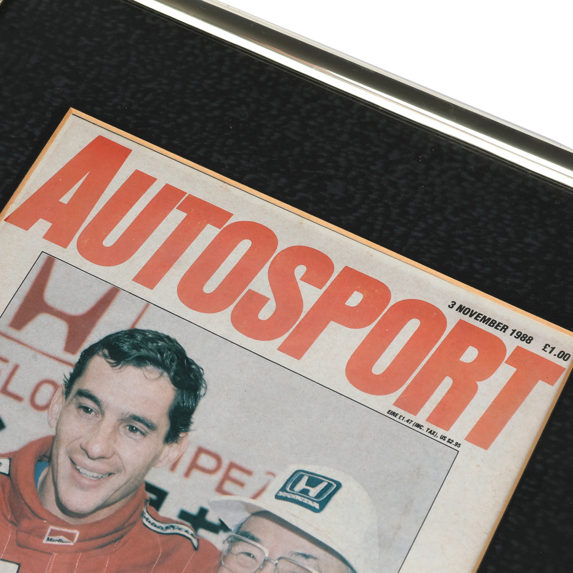 Miami Auction LOT 039 - Autosport Magazine November 1988-Senna Signed Framed - Image 3