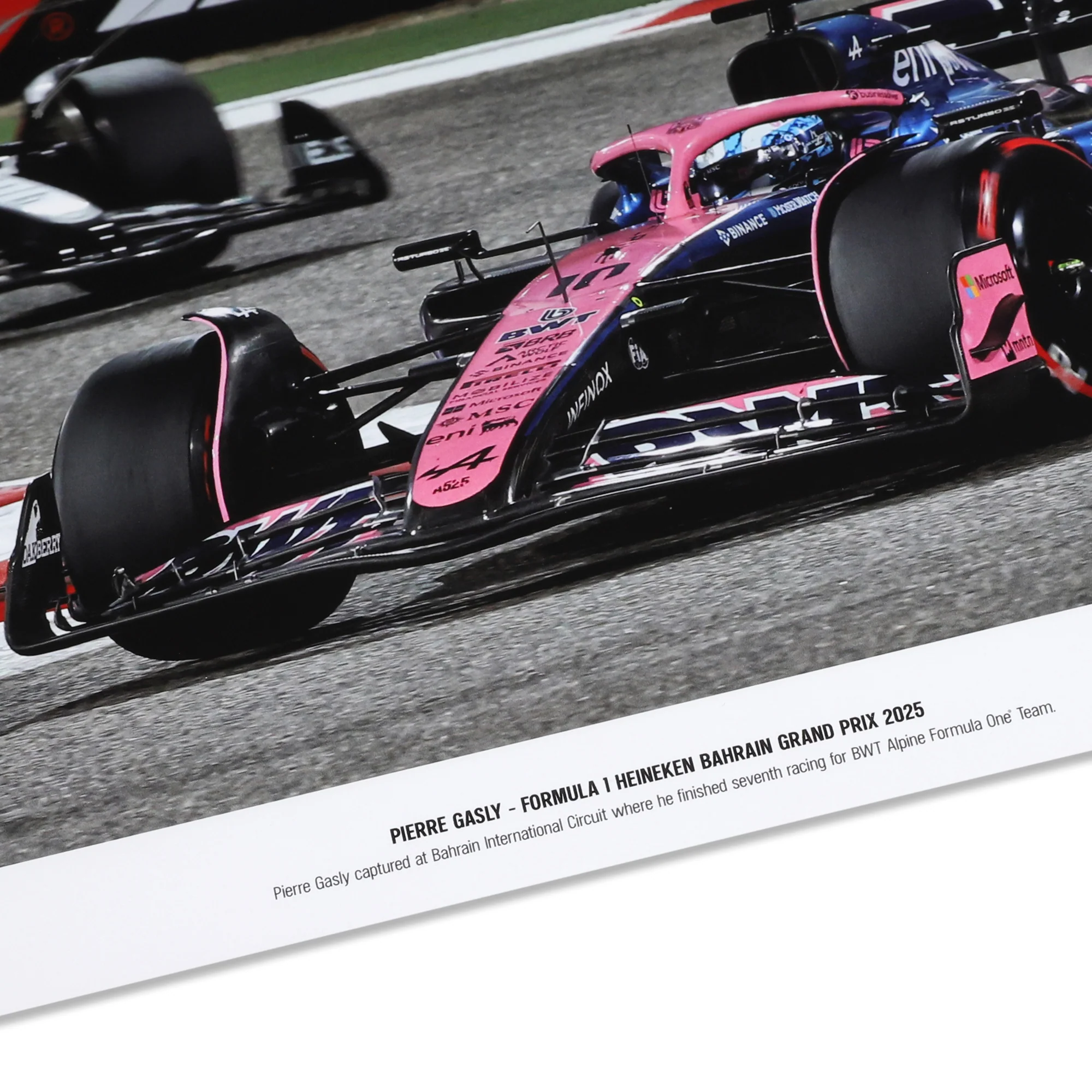 Pierre Gasly Signed 2025 BWT Alpine F1 Team Print - Bahrain GP - Image 3