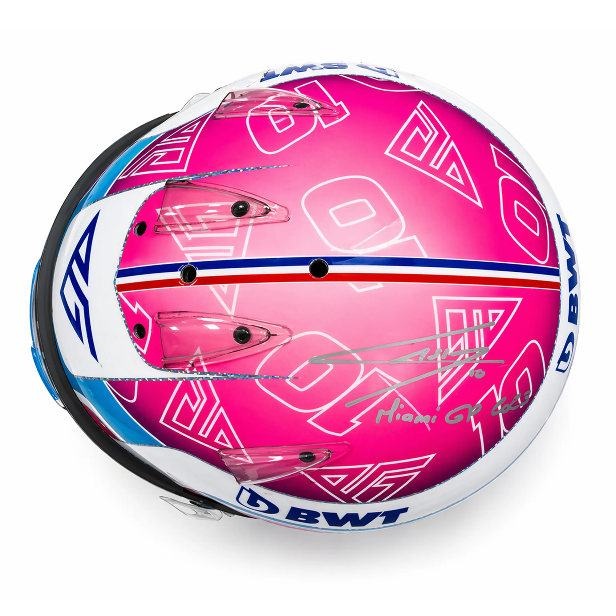 Miami Auction LOT 004 - Pierre Gasly 2023 Alpine Helmet - Miami GP Used Signed - Image 6