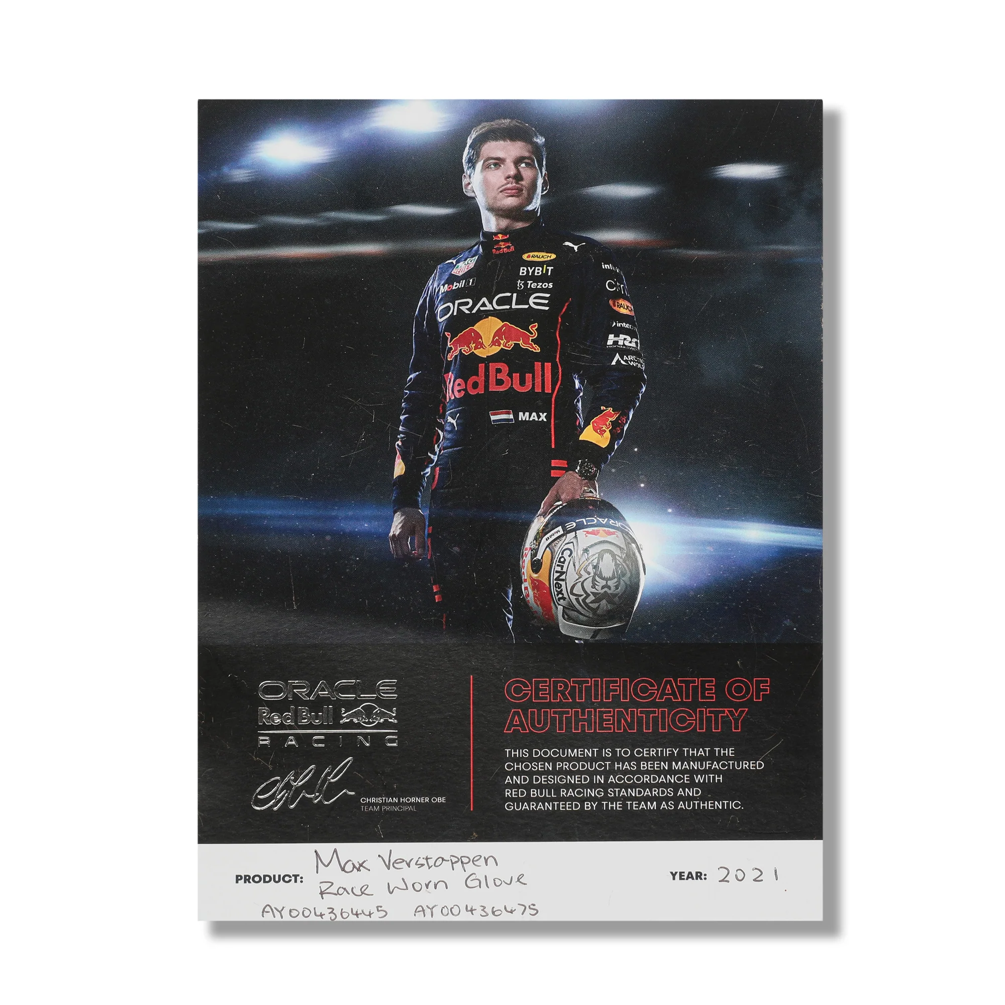 Miami Auction LOT 022 - Max Verstappen 2021 Red Bull Gloves - USA GP Used - Image 7