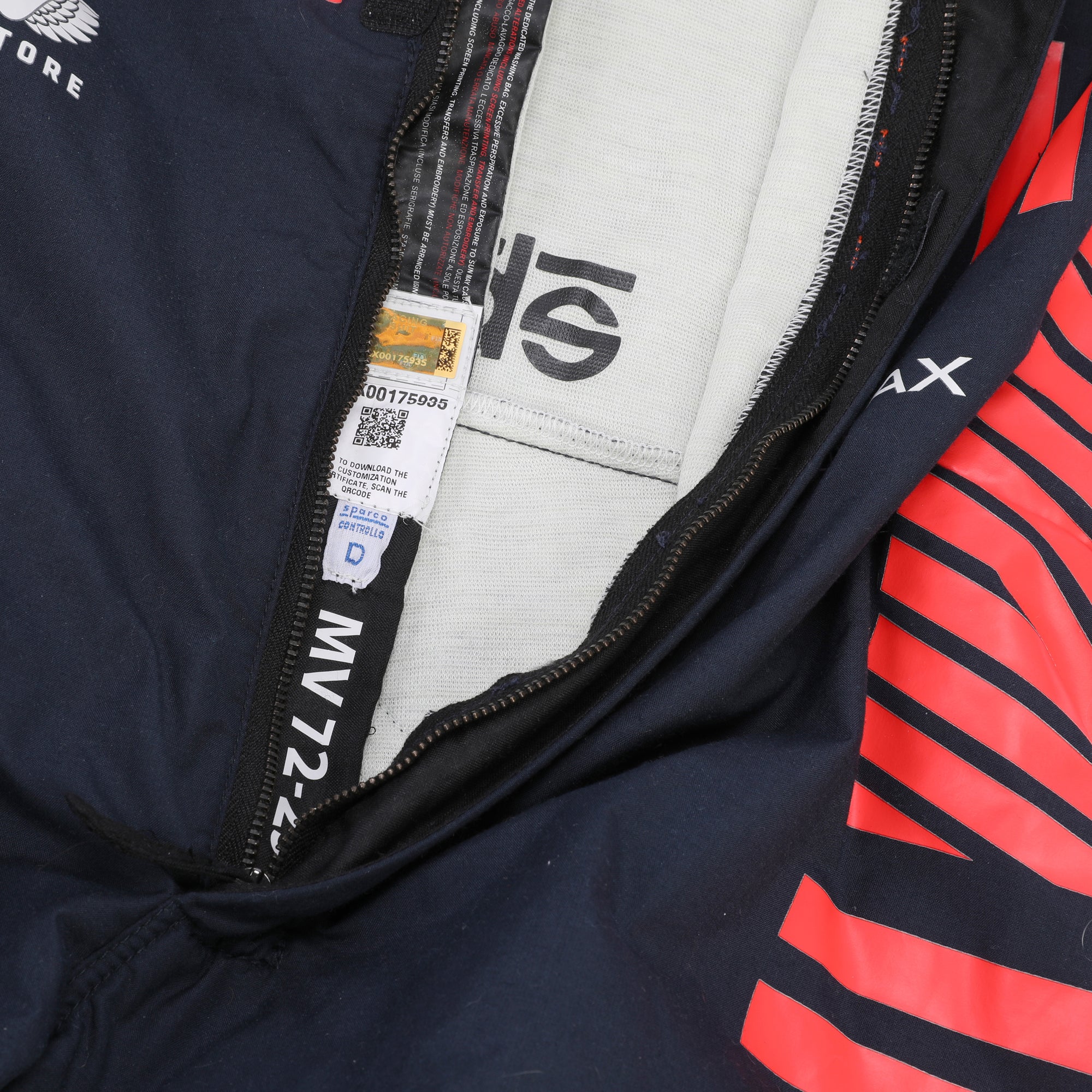Miami Auction LOT 003 - Max Verstappen 2023 Oracle Red Bull Racing Race Suit – With Certificate of Authenticity - Image 8
