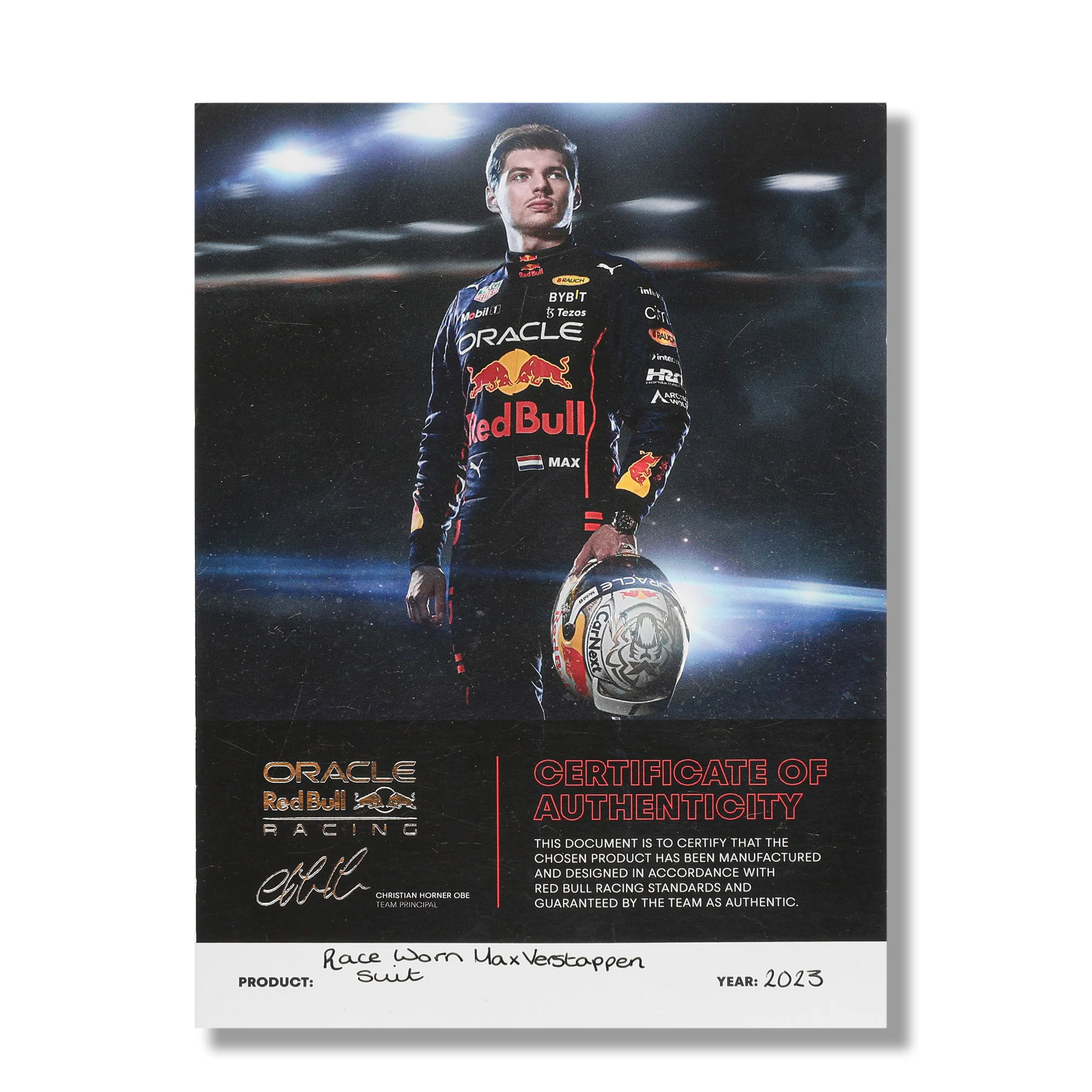 Miami Auction LOT 003 - Max Verstappen 2023 Oracle Red Bull Racing Race Suit – With Certificate of Authenticity - Image 9