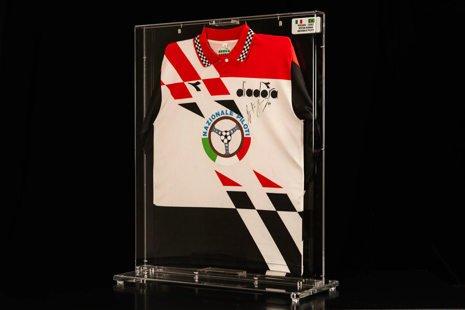 Miami Auction LOT 037 - 1992 Nazionale Piloti Shirt - Ayrton Senna Signed Framed - Image 13