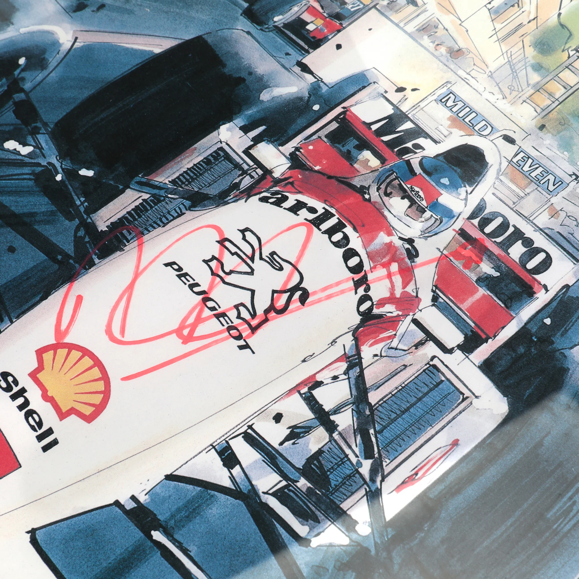 Miami Auction LOT 009 - Pacific Grand Prix Poster 1994- Senna, Schumacher, Hakkinen, Alesi & Hill Signed Framed - Image 4