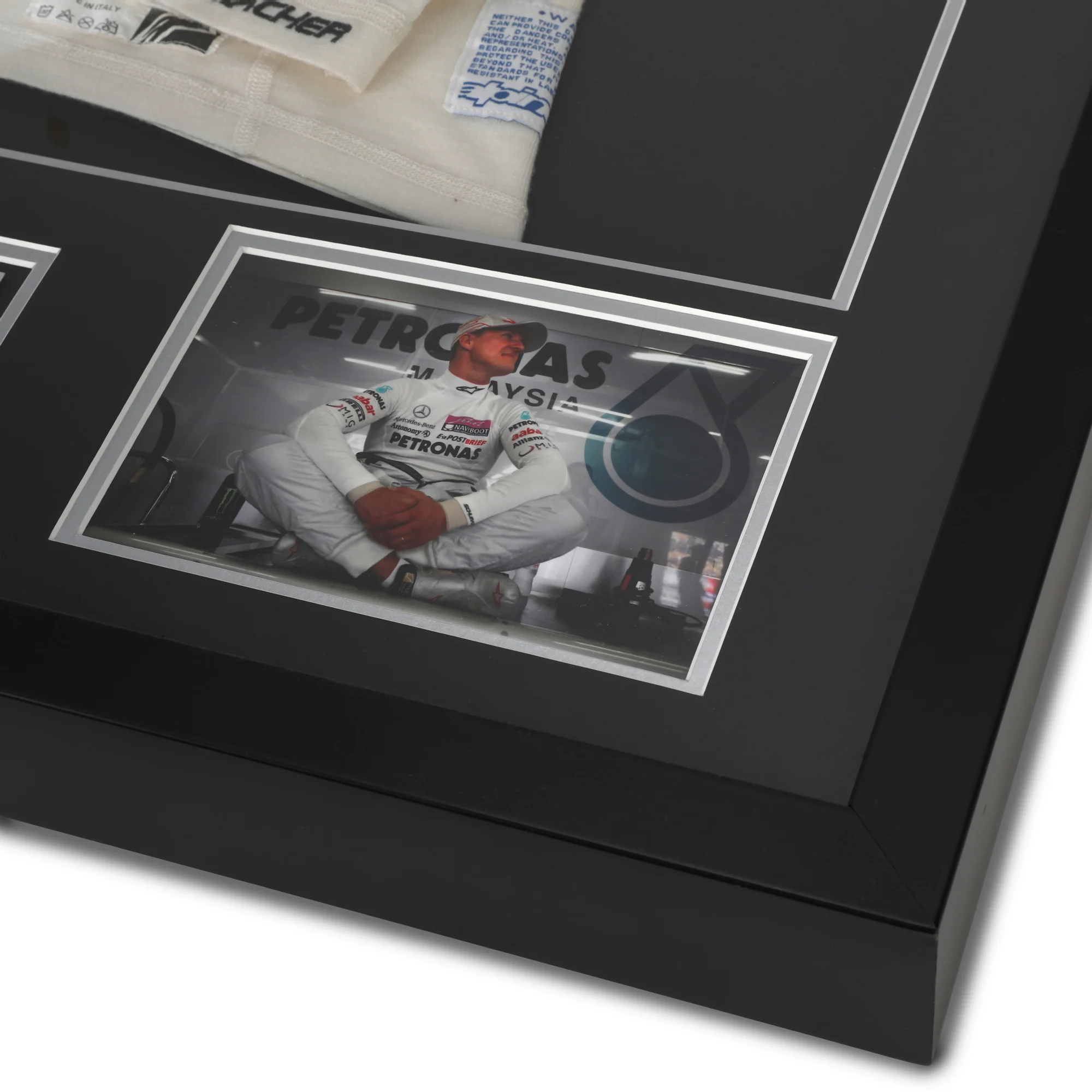 Miami Auction LOT 023 - Michael Schumacher 2010 Mercedes Nomex - Framed - Image 3