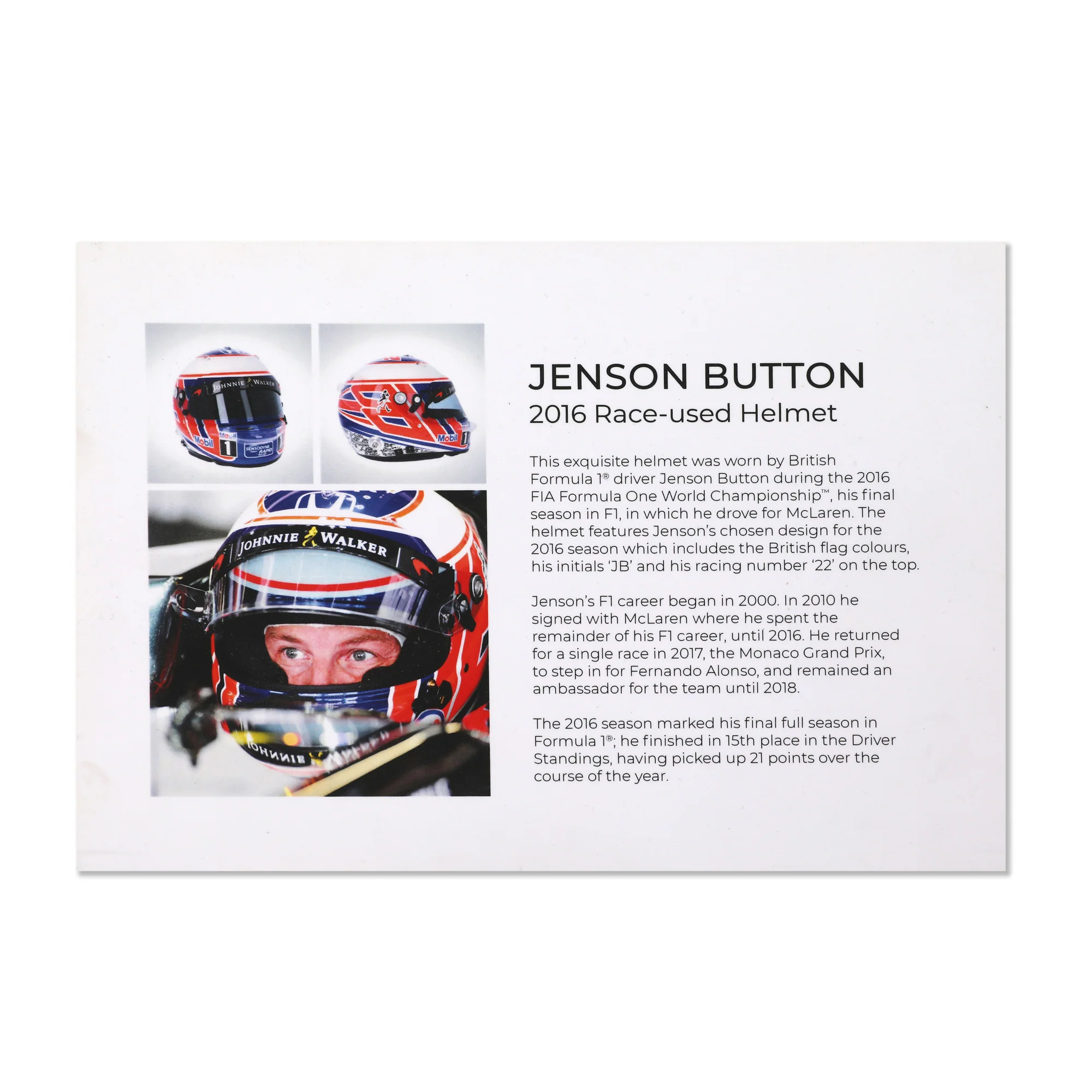 Miami Auction LOT 040 - Jenson Button 2016 McLaren Helmet - Mexico GP - Image 11